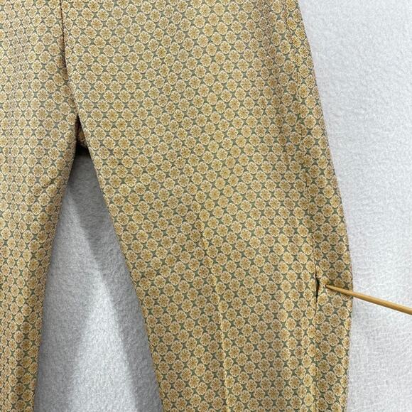 SEZANE Pants 38 Gustavo Floral Jacquard Tapered Ankle Trouser High Waist Beige - Picture 15 of 16